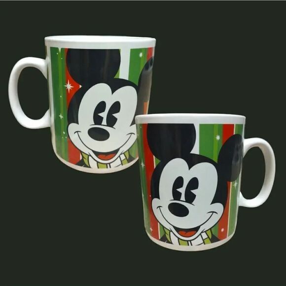 Disney Galerie Red Green Mickey Mouse Oversized 32oz Ceramic Coffee Mug - Picture 1 of 11